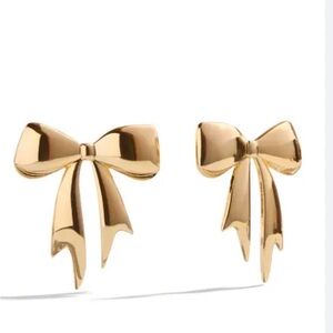 Nordstrom BaubleBar Gold Bow Earrings large nwt